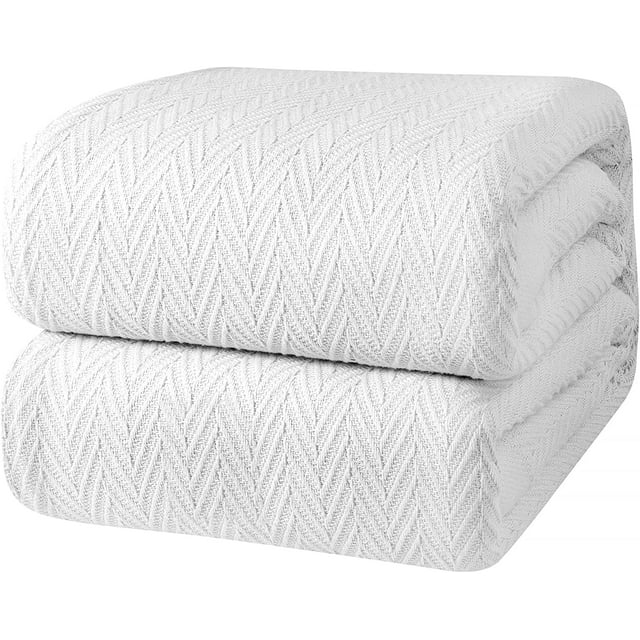 Luxury 100 Cotton Blankets King Size Bed 410GSM Lightweight Waffle