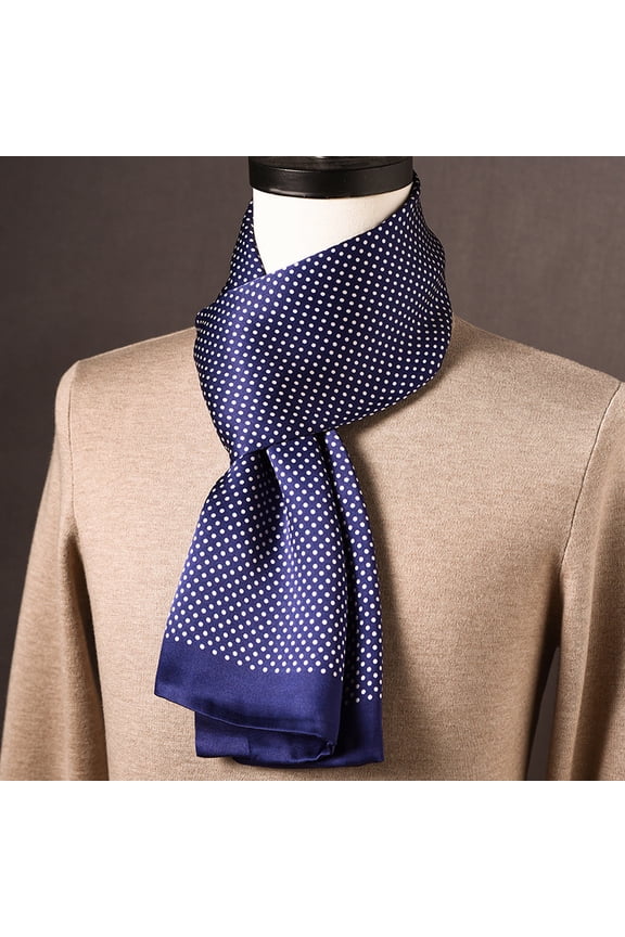 Luxury 100% Silk Scarf for Men - Premium Mulberry Silk Print Neckwear, Business Formal & Casual Accessory,45*45,13