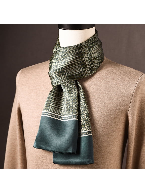 Luxury 100% Silk Scarf for Men - Premium Mulberry Silk Print Neckwear, Business Formal & Casual Accessory,45*45,1