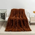 thumbnail image 1 of Luxury 1000 Faux Rabbit Fur Throw Blanket, Super Heavy Warm Cozy Beige Cream Blankets for Couch Bed Sofa, Bubble Plush Fuzzy Elegant Soft Reversible Mink Blanket for Living Room Bedroom, 1 of 6