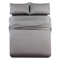 thumbnail image 1 of Luxury 1000 Thread Count Solid 100% Long Staple Cotton Sheets Thick Long Lasting Durable Sheet Set - California King - Gray, 1 of 3
