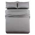 thumbnail image 1 of Luxury 1000 Thread Count Solid 100% Long Staple Cotton Sheets Thick Long Lasting Durable Sheet Set - Olympic Queen - Gray, 1 of 3