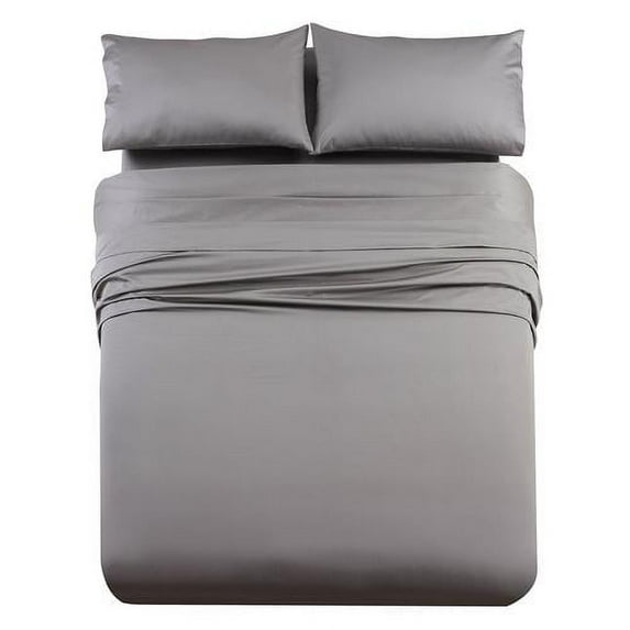 Luxury 1000 Thread Count Solid 100% Long Staple Cotton Sheets Thick Long Lasting Durable Sheet Set - Olympic Queen - Gray
