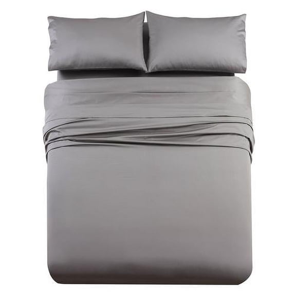 Luxury 1000 Thread Count Solid 100% Long Staple Cotton Sheets Thick Long Lasting Durable Sheet Set - Olympic Queen - Gray