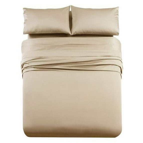 Luxury 1000 Thread Count Solid 100% Long Staple Cotton Sheets Thick Long Lasting Durable Sheet Set - Queen - Linen