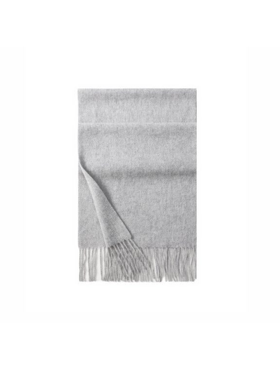 Luxury 18.5 Micron Fine Wool Scarf, 100% Virgin Lamb Wool Winter Wrap with Fringe,190*31cm,16