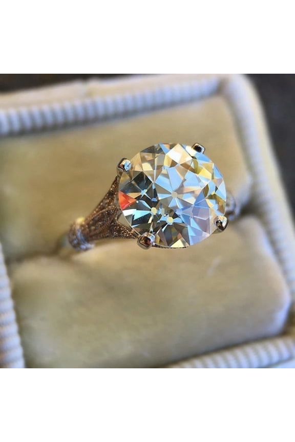 Luxury 2.5 Carat Big Crystal Wedding Ring For Women White Gold Color AAA+Cubic Zirconia Engagement Party Rings Jewelry