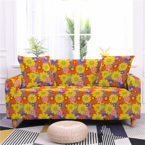 Luxury 3D Color Flower Print Sofa Cover Slipcover Stretch Sofa Covers for Living Room Elastic Couch Chair Cover 1-4-seater
