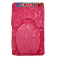 thumbnail image 1 of Luxury 3PC Soft Memory Foam Hot Pink Bath Set Bath Mat Toilet Cover Contour Heart Design, 1 of 1