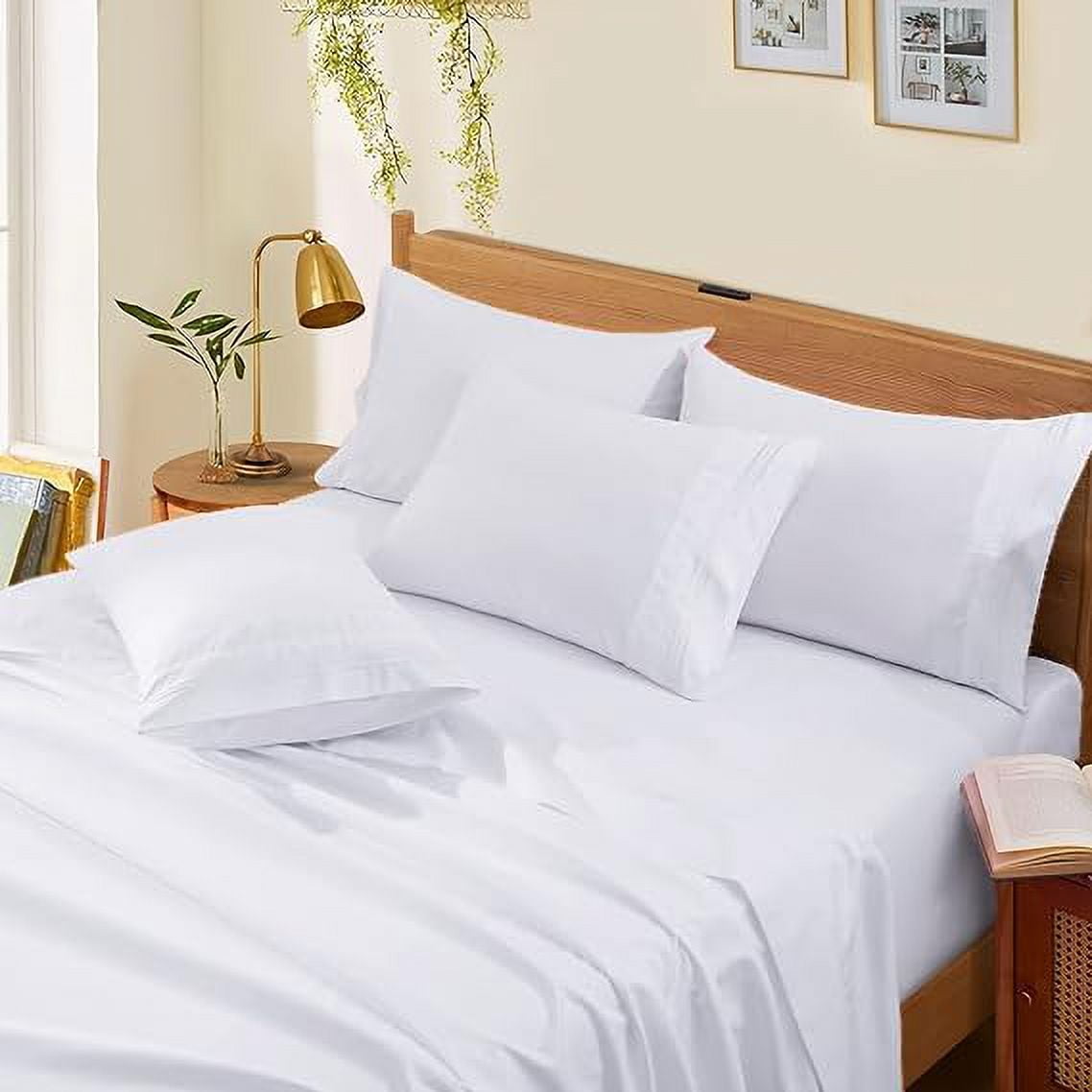 Luxury 4-Piece 1000 Thread Count 100% Egyptian Cotton Bed Sheets Luxury Hotel Sheets 24" Deep Pocket - King Size - White Solid - Walmart.com