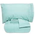 thumbnail image 1 of Luxury 4 Piece Bed-In-A-Bag Down Alternative Comforter & Sheet Set, Twin, Aqua By Sweet Home Collection, 1 of 5