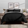 thumbnail image 1 of Luxury 4 Piece Duvet Insert + Duvet Cover Set - Premium 1800 Ultra-Soft Brushed Microfiber - Hypoallergenic, Easy Care, Wrinkle Resistant (Full/Queen, Black), 1 of 5