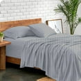 thumbnail image 1 of Luxury 4 Piece Queen Size 100% Egyptian Cotton 800 Thread Count Premium Hotel Quality Smooth & Soft Bedding Sheet Set Luxury Soft 24" Inch Deep Pocket - Silver Stripe, 1 of 8
