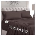 thumbnail image 1 of Luxury 4-Piece Sheet Set, Ultra Soft 1800 Premium Hotel Quality Microfiber Sheet Set, Fits Mattresses Up to 18 to 24 Inches Extra Deep Pocket - Breathable and Secure Fit, Twin XL, Brown, 1 of 9