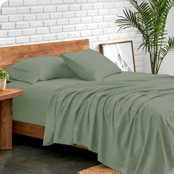 Luxury 4 Piece Twin XL Size 100% Egyptian Cotton 800 Thread Count Premium Hotel Quality Smooth & Soft Bedding Sheet Set Luxury Soft 24" Inch Deep Pocket - Sage Solid