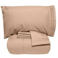 thumbnail image 1 of Luxury 5 Piece Bed-In-A-Bag Down Alternative Comforter & Sheet Set, Full, Taupe By Sweet Home Collection, 1 of 6