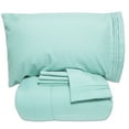 thumbnail image 1 of Luxury 5 Piece Bed-In-A-Bag Down Alternative Comforter & Sheet Set, Queen, Aqua By Sweet Home Collection, 1 of 5