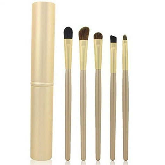 Luxury 5-Piece Professional Eyeshadow Brush Set – Designer Cosmetic Eye Makeup Tools with Ergonomic Handles TIKA