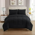 thumbnail image 1 of Luxury 500-TC Egyptian Cotton Box-Stitched Design Comforter | 300 GSM | Single Piece, Full Size 80" x 90" Inches, 1pc Comforter with 4 Corner Tabs, (Black), 1 of 4