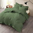 thumbnail image 1 of Luxury 500 TC Egyptian Cotton Comforter | Round Circle Design | 300 GSM | Soft, Breathable | 1 Piece- Cal-King Size ( 98" x 104" ) Inches, 1pc Comforter Only, (Moss), 1 of 4
