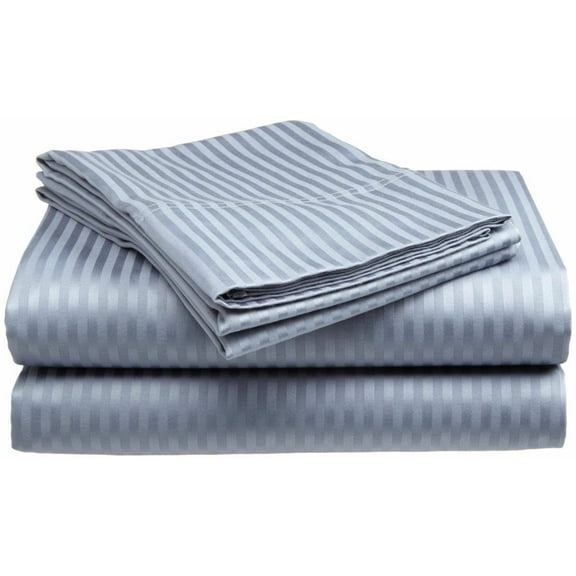 Luxury 500 Thread Count 100% Cotton Sateen Bed Sheet Set Dobby Stripe