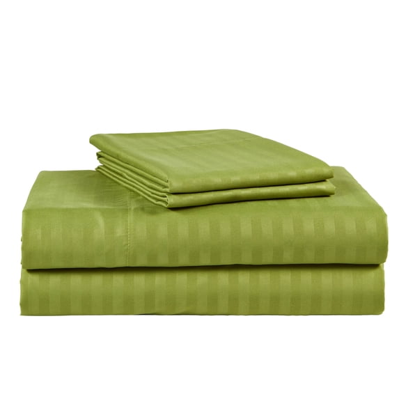 Luxury 500 Thread Count 100% Cotton Sateen Bed Sheet Set Dobby Stripe