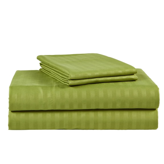 Luxury 500 Thread Count 100% Cotton Sateen Bed Sheet Set Dobby Stripe