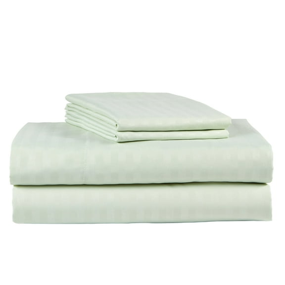 Luxury 500 Thread Count 100% Cotton Sateen Bed Sheet Set Dobby Stripe