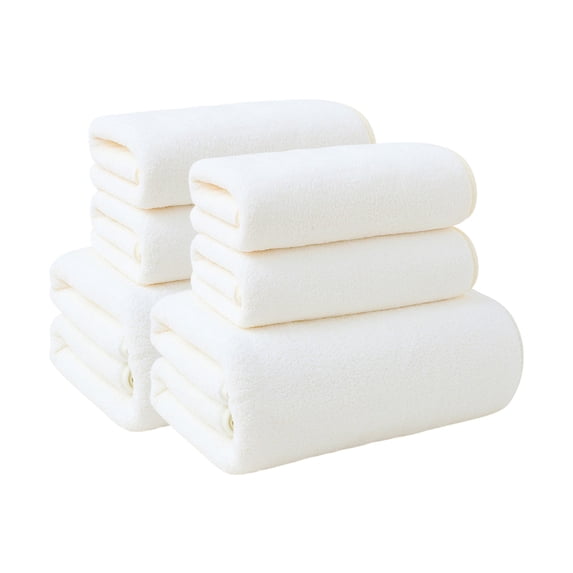 Luxury 6-Piece Bath Towel Set Soft Absorbent Quick-Drying Plush Towels for Spa Bathroom Pool Beach Home Use Gift