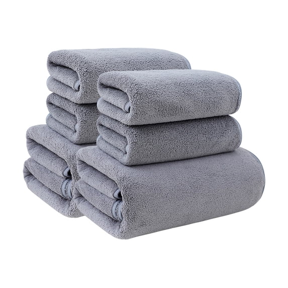 Luxury 6-Piece Bath Towel Set Soft Absorbent Quick-Drying Plush Towels for Spa Bathroom Pool Beach Home Use Gift