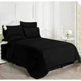 thumbnail image 1 of Luxury 6 Piece Bed Sheet Set - 100% Egyptian Cotton - 400 Thread Count - Extra Soft and Luxury 16" Deep Pocket, Cool and Breathable, Olympic Queen Size - Black Solid., 1 of 5
