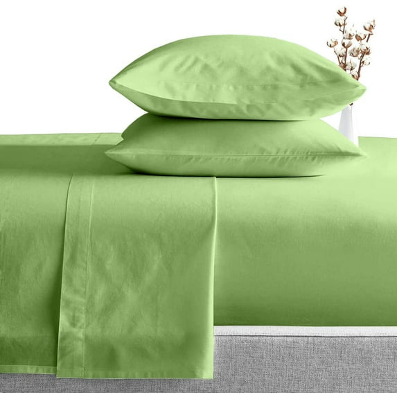Luxury 6 Piece Bed Sheet Set - 100% Egyptian Cotton - 400 Thread Count - Extra Soft and Luxury 18" Deep Pocket, Cool and Breathable, Twin Size - Sage Solid.
