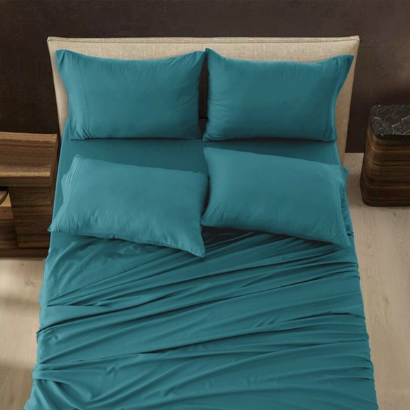 Luxury 6 Piece Bed Sheet Set 1800 Series Ultra Soft Deep Pocket Plain Sheets Set