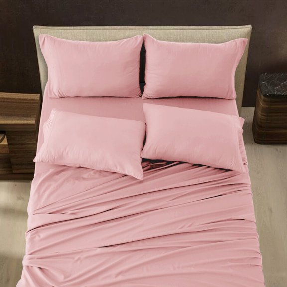 Luxury 6 Piece Bed Sheet Set 1800 Series Ultra Soft Deep Pocket Plain Sheets Set