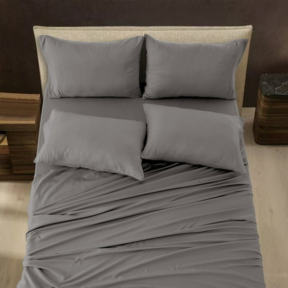 Luxury 6 Piece Bed Sheet Set 1800 Series Ultra Soft Deep Pocket Plain Sheets Set
