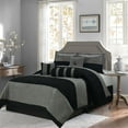 thumbnail image 1 of Luxury 7-Piece Soft Suede Comforter Set - 5 Different DESIGNS - Full/Queen/King/California King, 1 of 1