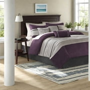 Luxury 7Piece Bedding Sets Faux Suede Polyester Elegant Transitional Design for Cal King Bed
