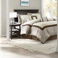 thumbnail image 1 of Luxury 7Piece Bedding Sets Polyester Comforter Taupe and Brown Elegant Hotel Style, 1 of 10