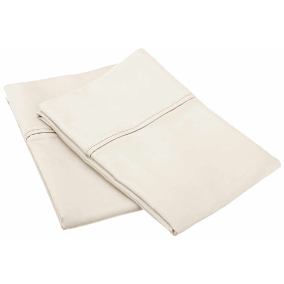 Luxury 800-Thread-Count Soft Cotton Blend Pillowcases Set of 2, 9 Colors Ivory / Standard
