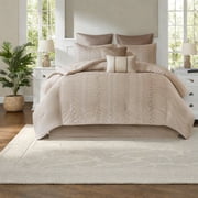 Luxury 8Piece Bedding Set Faux Silk Polyester Embroidered Design for Elegant Bedrooms