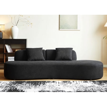 Luxury 90" Curved Sofa for Living Room, Office & Apartment - 4 Seater Velvet Couch with Half Moon & High-Density Foam