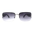 thumbnail image 1 of Luxury 90s' Rimless Thin Metal Rectangular Fashion Sunglasses Silver Black Smoke, 1 of 4