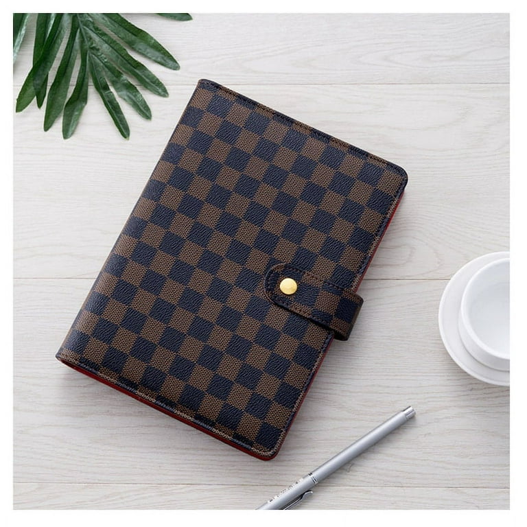 Luxury Checkered & Black Quilted A5 A6 Agenda Planner, 6-RING Binder, Journal, Diary, Notepad, Organizer