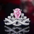 thumbnail image 1 of Luxury AAA Zircon Diamonds Gemstones Crown Rings For Women Sapphire Emerald Ruby Crystal White Gold Jewelry Bijoux Gifts, 1 of 1