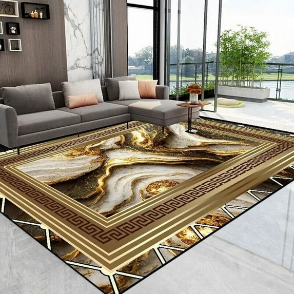 Luxury Abstract Carpet Living Room Gold Decoration Large Area Rugs Hotel Hall Sofa Side Floor Mat alfombra para sala tapis salon