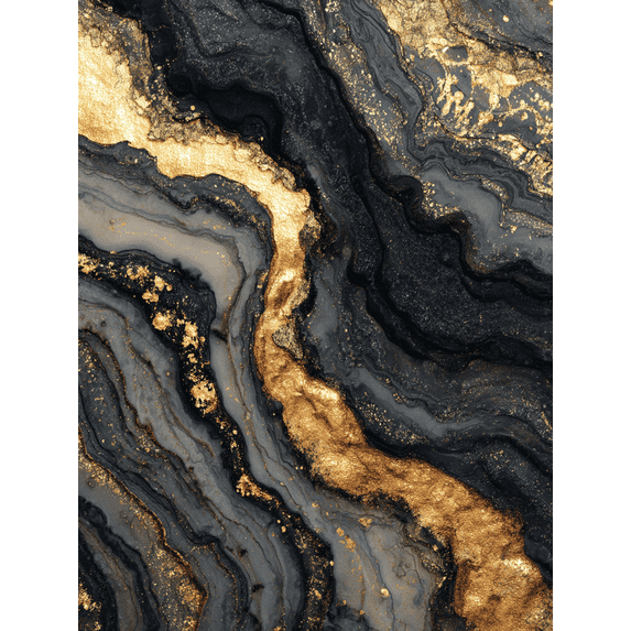 Luxury Abstract Geode Gold Black Marble Swirl Canvas Art for Living Room Bedroom Office Hotel Lobby Entryway Gallery Decor