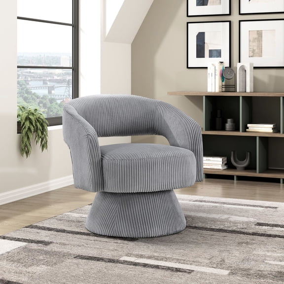 Luxury Accent Swivel Chair | For Home Offices and Bedrooms | Plywood Frame | 360-Degree Rotation