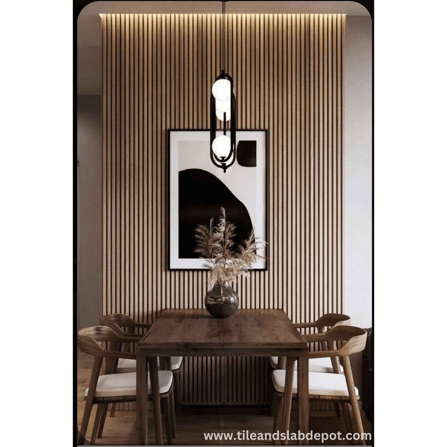 Luxury Acoustic Wall Panel Raw Oak Slat dimension is 120” x