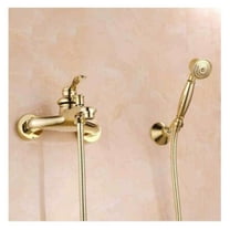 Luxury Antique Style Gold Bath Tub Faucet Ceramic Handle Handheld Shower Head Faucet Bathtub faucet set shower faucet set ,Effortless Installation