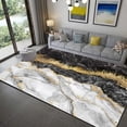 thumbnail image 1 of Luxury Area Rug For Living Room Gold Glitter Marble Center Rug Black Grey Modern Bedroom Carpet, 1 of 7